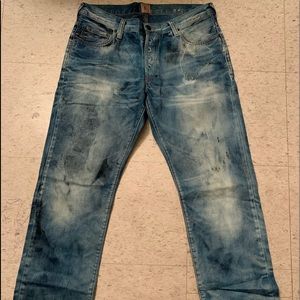 Baby-Blue Black SprayPaint Prps NOIR Jeans